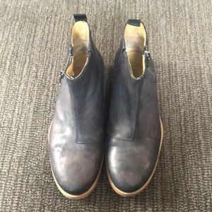 Leather ankle booties
